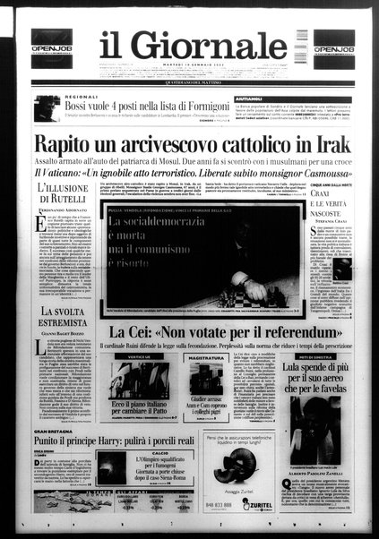 Il giornale : quotidiano del mattino